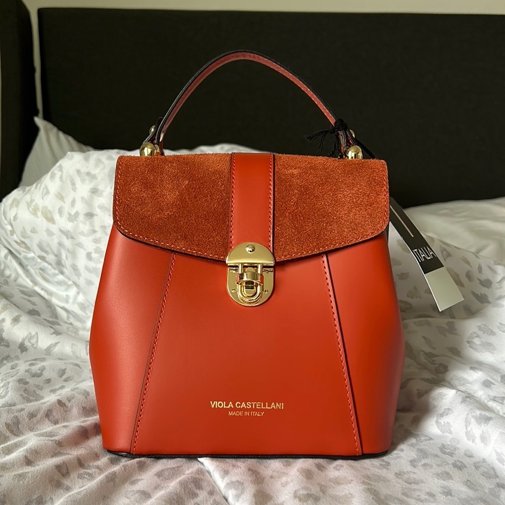 NWT VIOLA CASTELLANI MADE IN ITALY LEATHER HANDBAG PURSE